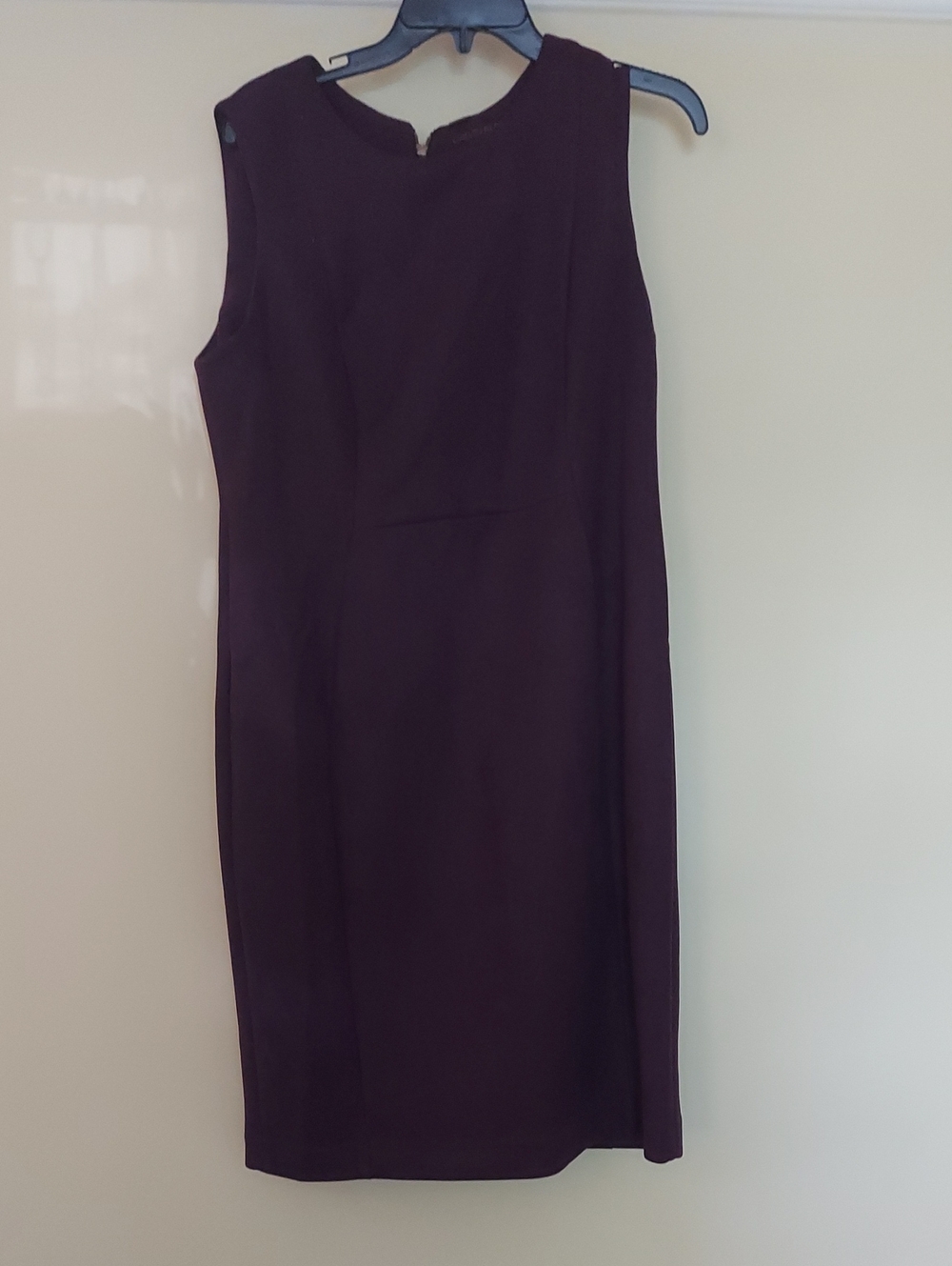 Sleeveless Calvin Klein Plum Sheath Dress - Classic Women's Work Dress